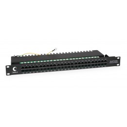 Патч-панель 19" (1U), 50 портов RJ-45, телефонная, Dual-IDC, телефонная раскладка, Cabeus, PL-50-TEL-Dual