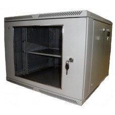 Шкаф настенный 19" 22U 600x450, дверь стекло, черный (RAL 9005), RMW01-0645.22.02-BK