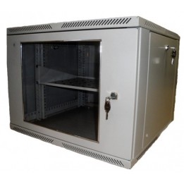 Шкаф настенный 19" 22U 600x600, дверь стекло, черный (RAL 9005), RMW01-0606.22.02-BK