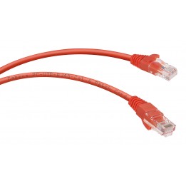 Патч-корд UTP, неэкранированный, категория 6, 2м, красный, PVC, Cabeus, PC-UTP-RJ45-Cat.6-2m-RD