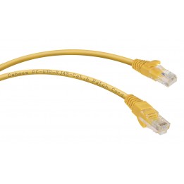 Патч-корд UTP, неэкранированный, категория 6, 2м, желтый, PVC, Cabeus, PC-UTP-RJ45-Cat.6-2m-YL