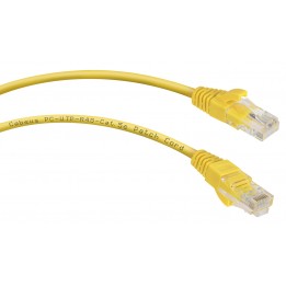 Патч-корд UTP, неэкранированный, категория 5e, 2м, желтый, PVC, Cabeus, PC-UTP-RJ45-Cat.5e-2m-YL