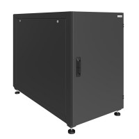 Шкаф телекоммуникационный напольный Prime 19" 18U 600x800x910 (ШxГxВ) дверь металл-металл черный (RAL 9005), SRM01-6080.18.01.01-BK