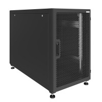 Шкаф телекоммуникационный напольный Prime 19" 18U 600x600x910 (ШxГxВ) дверь перфорированная/металл черный (RAL 9005), SRM01-6060.18.03.01-BK