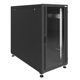 Шкаф телекоммуникационный напольный Prime 19" 22U 600x800, дверь стекло, черный (RAL 9005), SRM01-6080.22.02.03-BK
