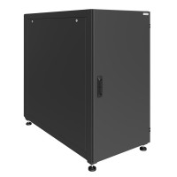 Шкаф телекоммуникационный напольный Prime 19" 22U 600x800x1090 (ШxГxВ) дверь металл-металл черный (RAL 9005), SRM01-6080.22.01.01-BK