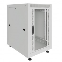 Шкаф телекоммуникационный напольный Lite 19" 22U 600x1000x1125 (ШxГxВ) дверь стекло-металл серый (RAL 7035), SRM02-60100.22.02.01-GY