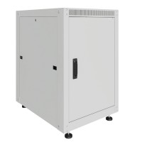 Шкаф телекоммуникационный напольный Lite 19" 12U 600x600x680 (ШxГxВ) дверь металл-металл серый (RAL 7035), SRM02-6060.12.01.01-GY