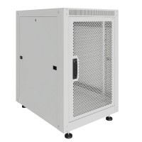 Шкаф телекоммуникационный напольный Lite 19" 12U 600x600x680 (ШxГxВ) дверь перфорированная/металл серый (RAL 7035), SRM02-6060.12.03.01-GY