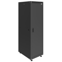 Шкаф телекоммуникационный напольный Lite 19" 42U 600x800x2014 (ШxГxВ) дверь металл-металл черный (RAL 9005), SRM02-6080.42.01.01-BK