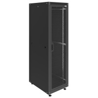 Шкаф телекоммуникационный напольный Lite 19" 42U 600x600x2014 (ШxГxВ) дверь перфорированная/металл черный (RAL 9005), SRM02-6060.42.03.01-BK