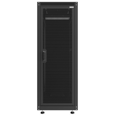 Шкаф телекоммуникационный напольный Lite 19" 18U 600x800x947 (ШxГxВ) дверь перф.-металл черный (RAL 9005), SRM02-6080.18.03.01-BK