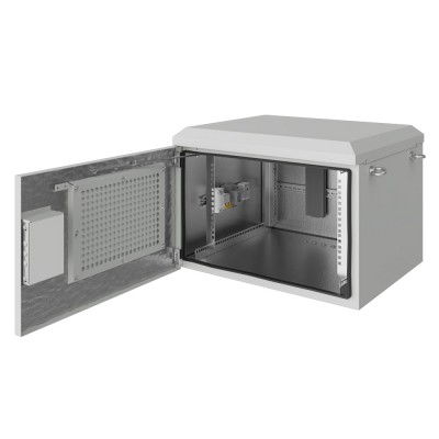 Шкаф климатический настенный ip54 19" 6U 600x600x397 (ШxГxВ) серый (RAL 7035), SRT01-6060.06-GY