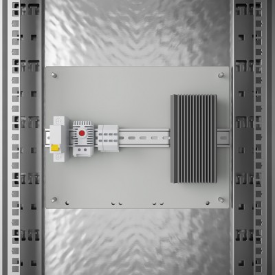 Шкаф климатический напольный 19" 24U 700x852x1555, две двери металл (IP54), серый (RAL 7035) (обогрев и кондиционер), SRT03-7080.24.2-GY-1500K1