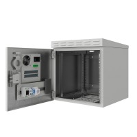 Шкаф климатический настенный ip54 19" 9U 600x620x620 (ШxГxВ) серый (RAL 7035) (обогрев и кондиционер), SRT01-6062.09-GY-400K3