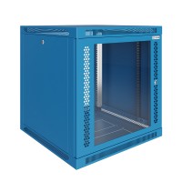 Шкаф телекоммуникационный настенный Prime 19" 12U 600x600x630 (ШxГxВ) дверь стекло синий (RAL 5017), SRW01-6060.12.02-BL