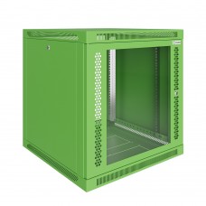 Шкаф телекоммуникационный настенный Prime 19" 12U 600x600x630 (ШxГxВ) дверь стекло зеленый (RAL 6018), SRW01-6060.12.02-GN