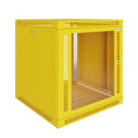 Шкаф телекоммуникационный настенный Prime 19" 12U 600x600x630 (ШxГxВ) дверь стекло желтый (RAL 1023), SRW01-6060.12.02-YL