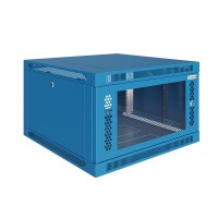 Шкаф телекоммуникационный настенный Prime 19" 6U 600x350x370 (ШxГxВ) дверь стекло синий (RAL 5017), SRW01-6035.06.02-BL
