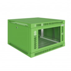 Шкаф телекоммуникационный настенный Prime 19" 6U 600x350x370 (ШxГxВ) дверь стекло зеленый (RAL 6018), SRW01-6035.06.02-GN