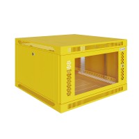 Шкаф телекоммуникационный настенный Prime 19" 6U 600x350x370 (ШxГxВ) дверь стекло желтый (RAL 1023), SRW01-6035.06.02-YL