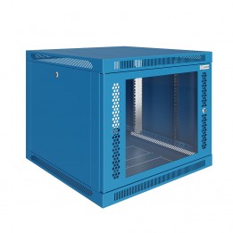 Шкаф телекоммуникационный настенный Prime 19" 9U 600x450x500 (ШxГxВ) дверь стекло синий (RAL 5017), SRW01-6045.09.02-BL