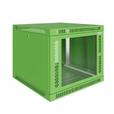 Шкаф телекоммуникационный настенный Prime 19" 9U 600x450x500 (ШxГxВ) дверь стекло зеленый (RAL 6018), SRW01-6045.09.02-GN