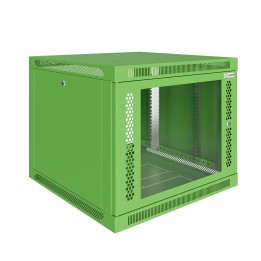 Шкаф телекоммуникационный настенный Prime 19" 9U 600x450x500 (ШxГxВ) дверь стекло зеленый (RAL 6018), SRW01-6045.09.02-GN