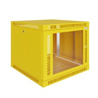 Шкаф телекоммуникационный настенный Prime 19" 9U 600x450x500 (ШxГxВ) дверь стекло желтый (RAL 1023), SRW01-6045.09.02-YL
