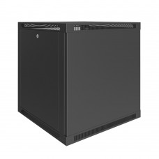 Шкаф телекоммуникационный настенный Prime 19" 12U 600x600x630 (ШxГxВ) дверь металл черный (RAL 9005), SRW01-6060.12.01-BK