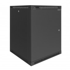Шкаф телекоммуникационный настенный Prime 19" 15U 600x600x760 (ШxГxВ) дверь металл черный (RAL 9005), SRW01-6060.15.01-BK