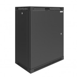 Шкаф телекоммуникационный настенный Prime 19" 15U 600x450x760 (ШxГxВ) дверь металл черный (RAL 9005), SRW01-6045.15.01-BK