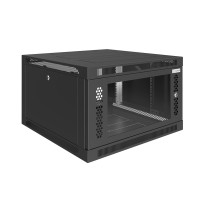 Шкаф телекоммуникационный настенный Prime 19" 6U 600x600x370 (ШxГxВ) дверь стекло черный (RAL 9005), SRW01-6060.06.02-BK