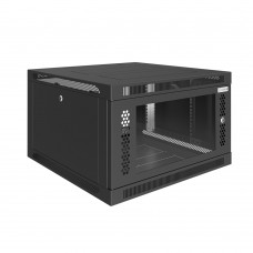 Шкаф телекоммуникационный настенный Prime 19" 6U 600x600x370 (ШxГxВ) дверь стекло черный (RAL 9005), SRW01-6060.06.02-BK