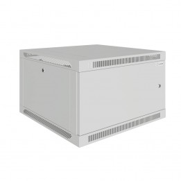 Шкаф телекоммуникационный настенный Prime 19" 6U 600x600x370 (ШxГxВ) дверь металл серый (RAL 7035), SRW01-6060.06.01-GY
