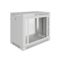 Шкаф телекоммуникационный настенный Prime 19" 9U 600x450x500 (ШxГxВ) дверь стекло серый (RAL 7035), SRW01-6045.09.02-GY