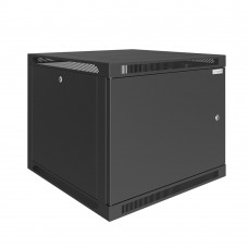 Шкаф телекоммуникационный настенный Prime 19" 9U 600x600x500 (ШxГxВ) дверь металл черный (RAL 9005), SRW01-6060.09.01-BK