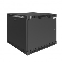 Шкаф телекоммуникационный настенный Prime 19" 9U 600x600x500 (ШxГxВ) дверь металл черный (RAL 9005), SRW01-6060.09.01-BK