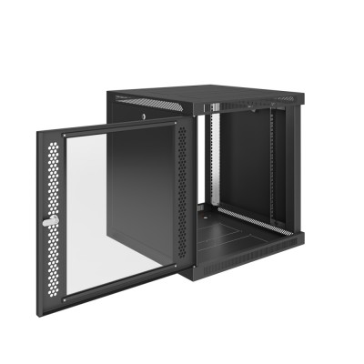 Шкаф телекоммуникационный настенный Prime 19" 20U 600x600x990 (ШxГxВ) дверь перф. черный (RAL 9005), SRW01-6060.20.03-BK