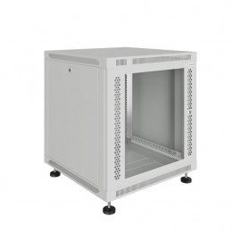 Шкаф телекоммуникационный настенно-напольный Univers 19" 12U 600x600x630 (ШxГxВ) дверь стекло серый (RAL 7035), SRW02-6060.12.02-GY