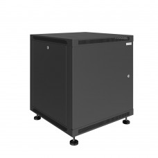 Шкаф телекоммуникационный настенно-напольный Univers 19" 12U 600x600x630 (ШxГxВ) дверь металл черный (RAL 9005), SRW02-6060.12.01-BK