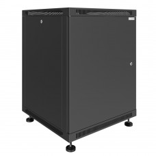 Шкаф телекоммуникационный настенно-напольный Univers 19" 15U 600x600x760 (ШxГxВ) дверь металл черный (RAL 9005), SRW02-6060.15.01-BK