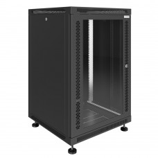 Шкаф телекоммуникационный настенно-напольный Univers 19" 18U 600x600x900 (ШxГxВ) дверь стекло черный (RAL 9005), SRW02-6060.18.02-BK