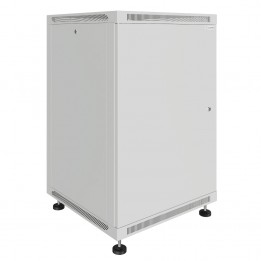 Шкаф телекоммуникационный настенно-напольный Univers 19" 18U 600x600x900 (ШxГxВ) дверь металл серый (RAL 7035), SRW02-6060.18.01-GY