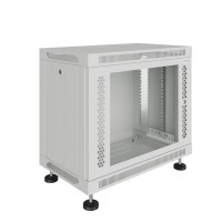 Шкаф телекоммуникационный настенно-напольный Univers 19" 9U 600x450x500 (ШxГxВ) дверь стекло серый (RAL 7035), SRW02-6045.09.02-GY