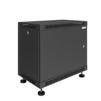 Шкаф телекоммуникационный настенно-напольный Univers 19" 9U 600x450x500 (ШxГxВ) дверь металл черный (RAL 9005), SRW02-6045.09.01-BK