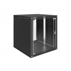 Шкаф телекоммуникационный настенный Lite 19" 12U 600x600x640 (ШxГxВ) дверь стекло черный (RAL 9005), SRW03-6060.12.02-BK