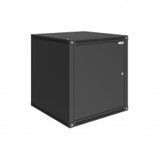 Шкаф телекоммуникационный настенный Lite 19" 12U 600x600x640 (ШxГxВ) дверь металл черный (RAL 9005), SRW03-6060.12.01-BK