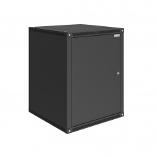 Шкаф телекоммуникационный настенный Lite 19" 15U 600x600x770 (ШxГxВ) дверь металл черный (RAL 9005), SRW03-6060.15.01-BK