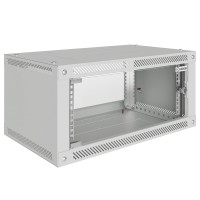 Шкаф телекоммуникационный настенный Lite 19" 4U 600x450x283 (ШxГxВ) дверь стекло серый (RAL 7035), SRW03-6045.04.02-GY